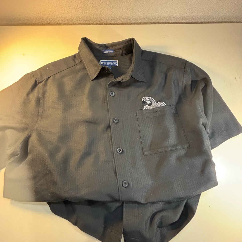 Weekenders Black Casual Button Down Shirt